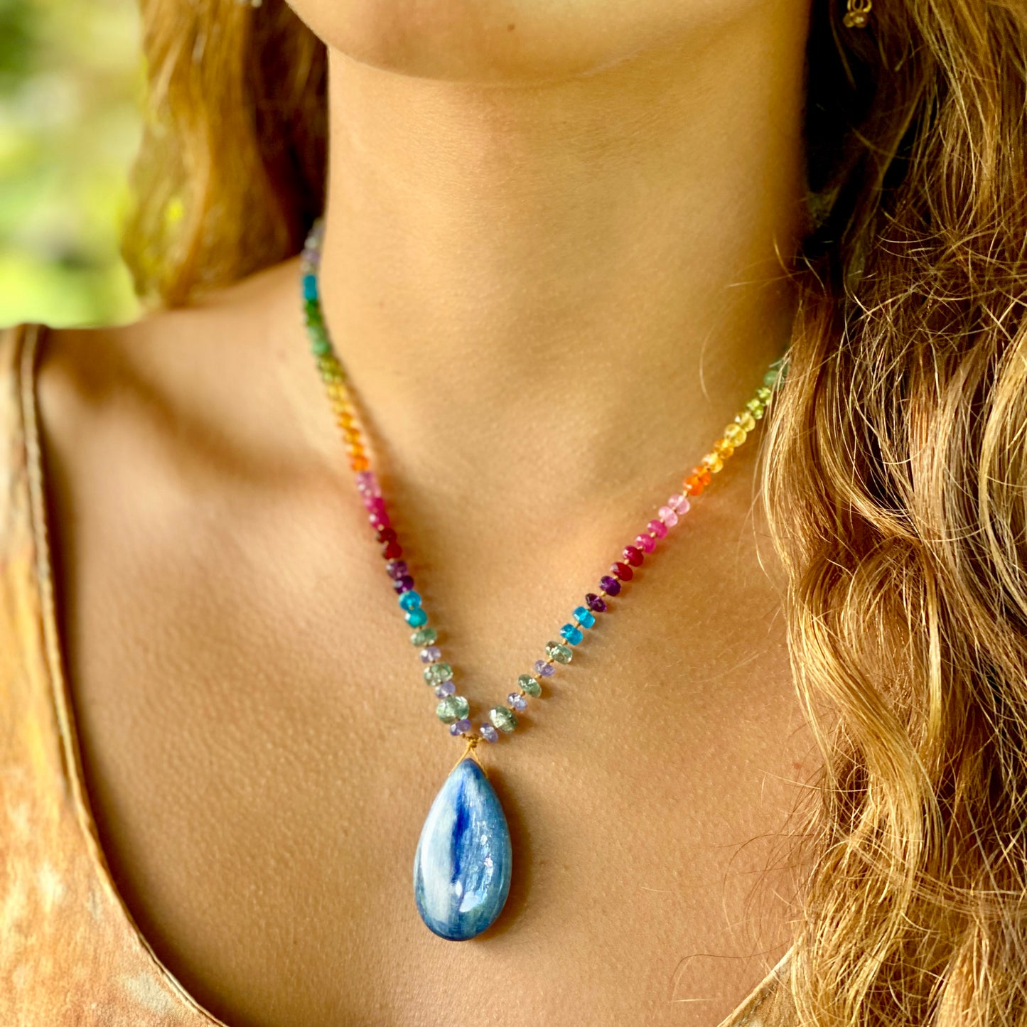 Blue Kyanite Ocean with Zircon & Tanzanite Rainbow Mana