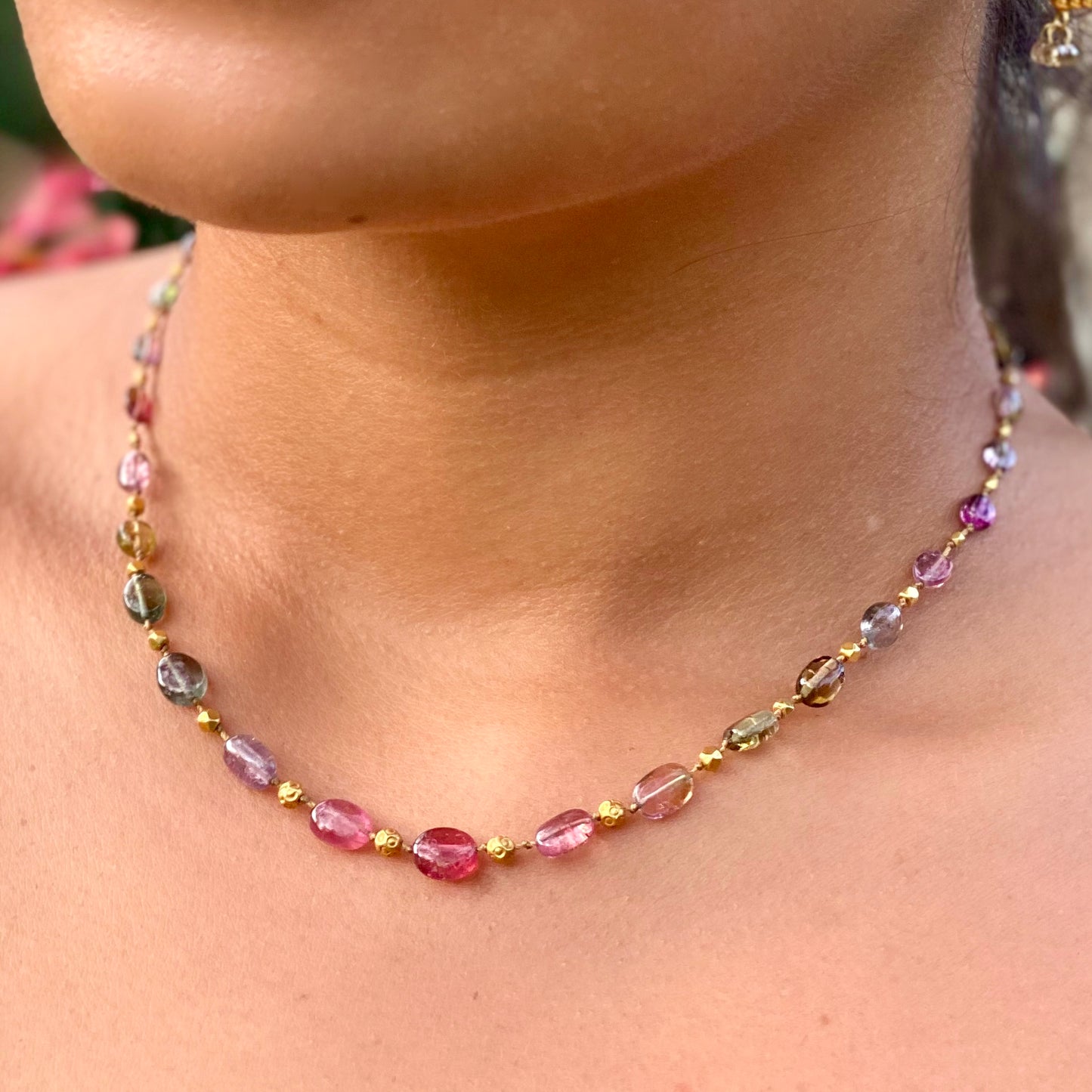 Smooth Tourmaline Ovals & Gold