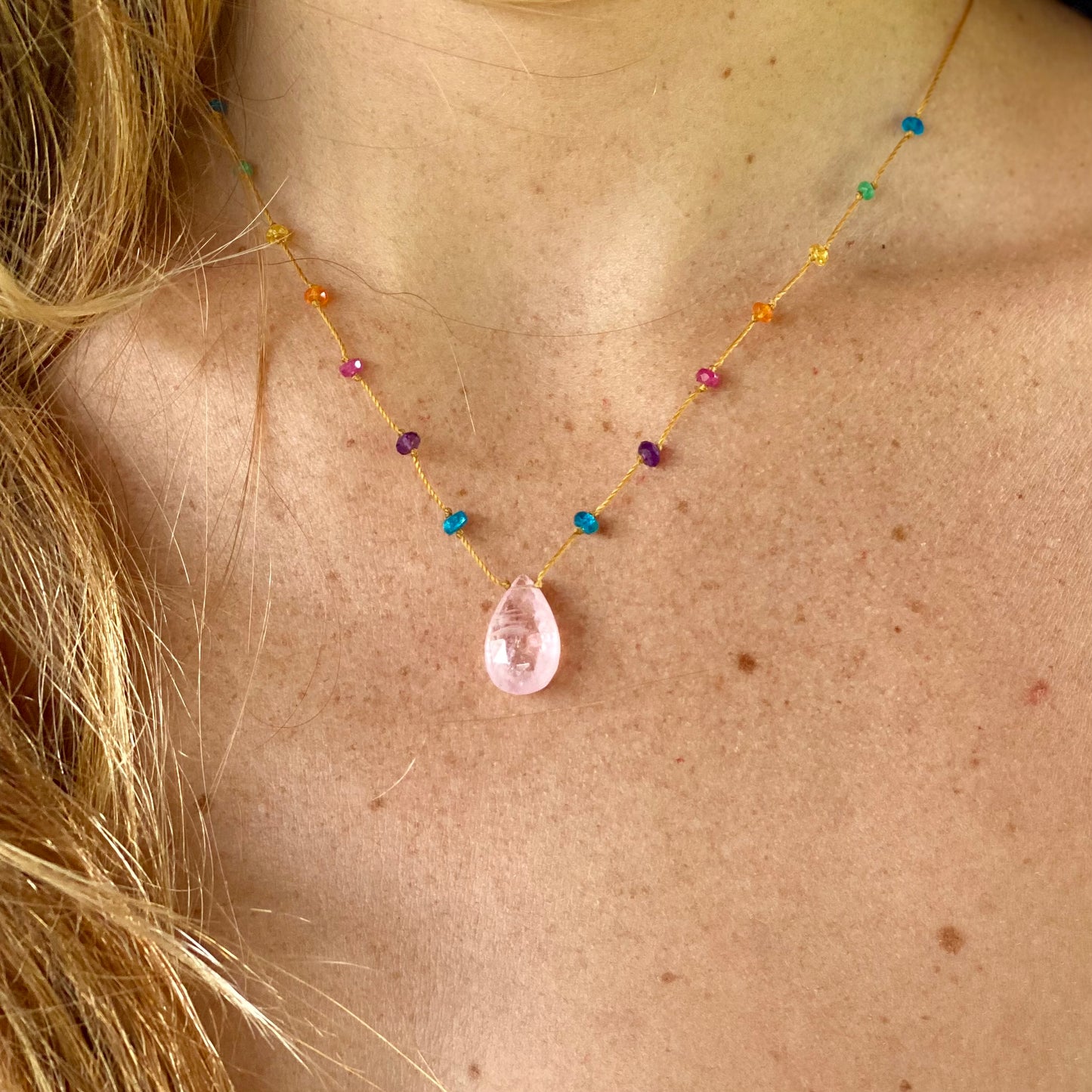 Morganite Rainbow Drop