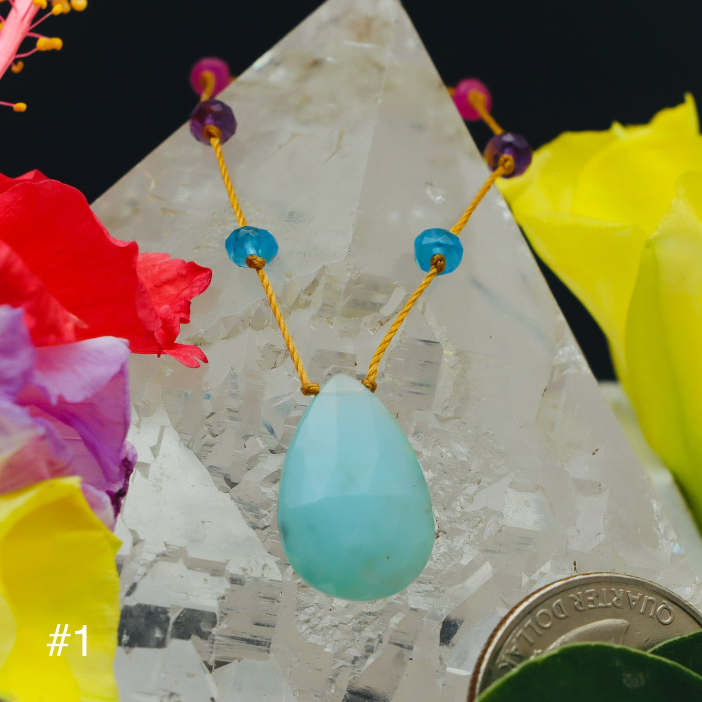 Aqua Chalcedony Rainbow Drop