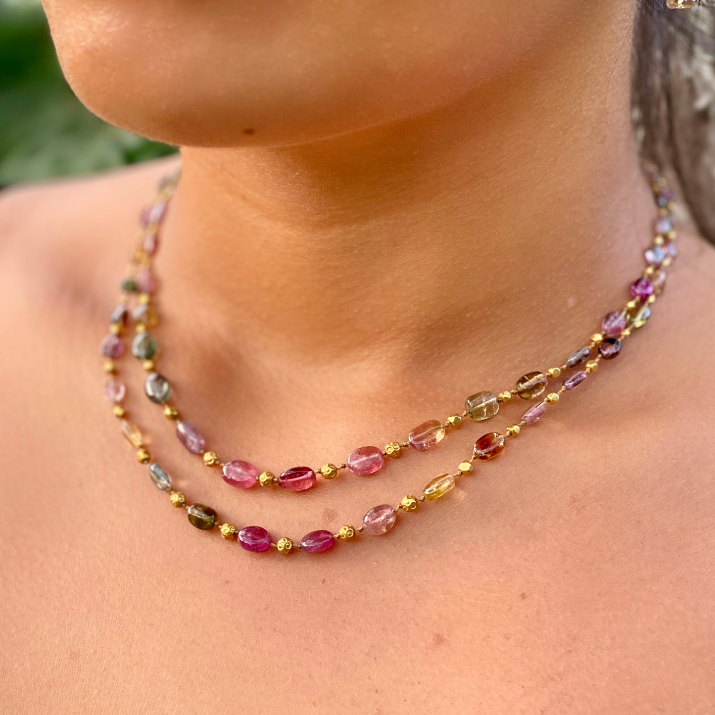 Smooth Tourmaline Ovals & Gold