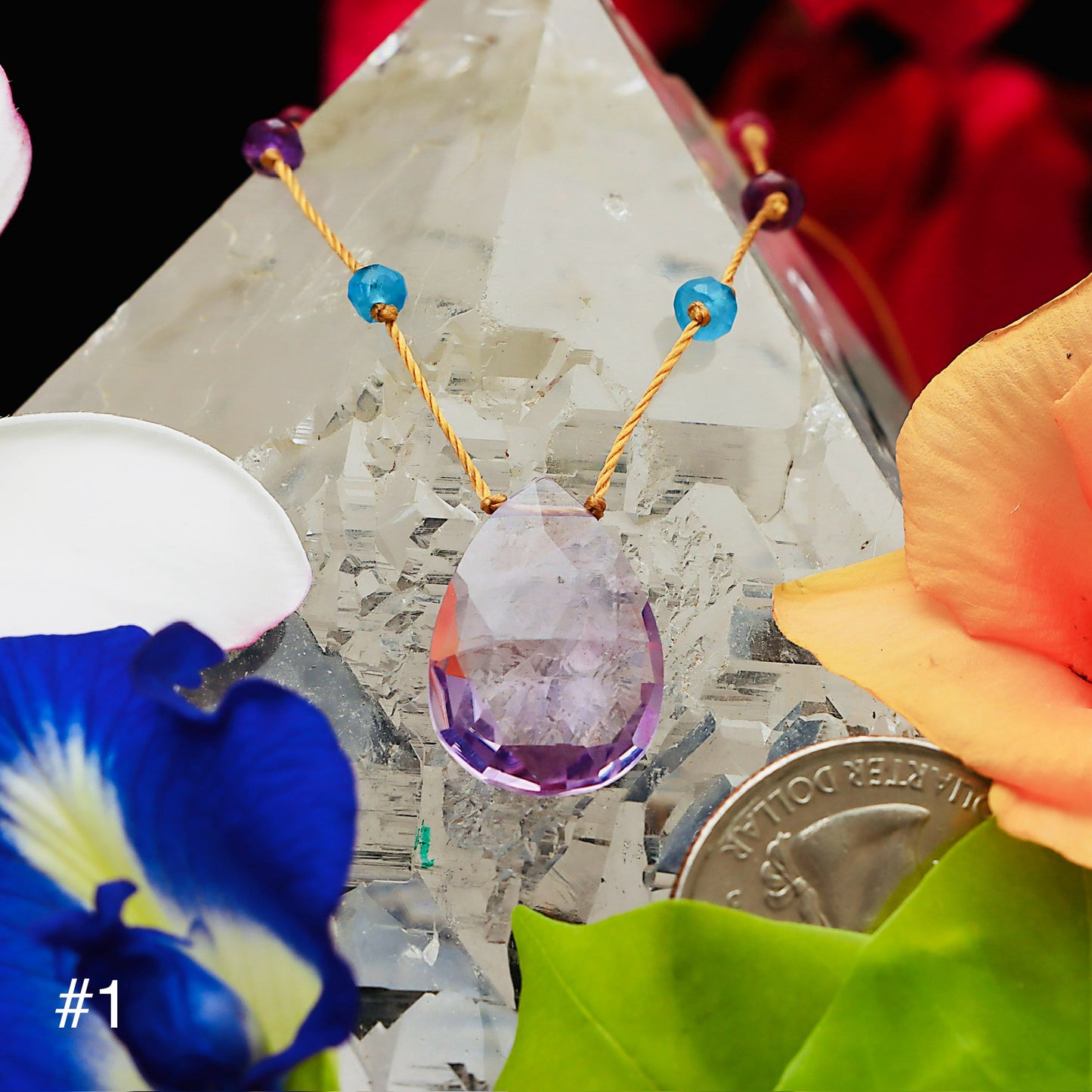 Lavender Amethyst Rainbow Drop