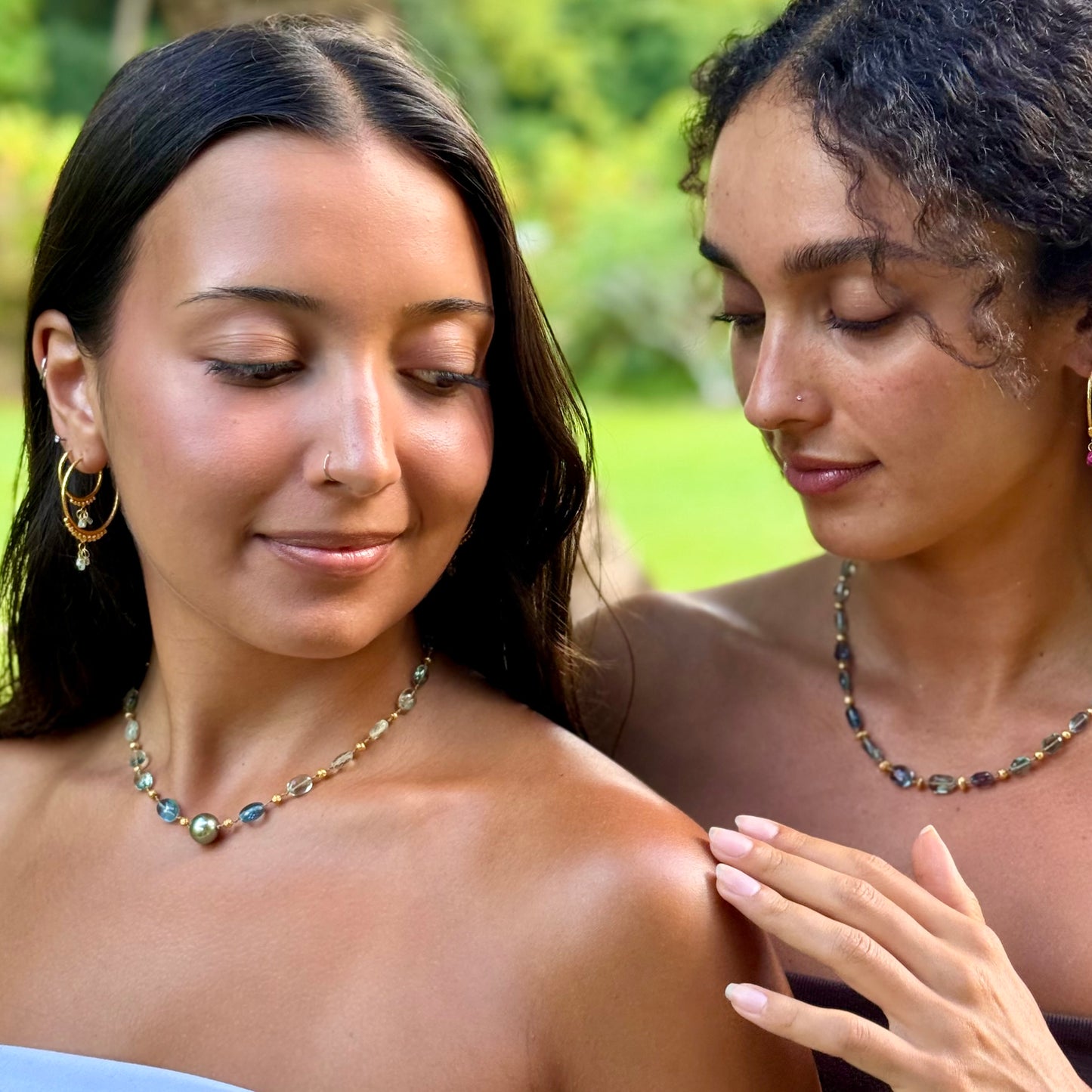 Fluorite Organically Cut Choker with Gold