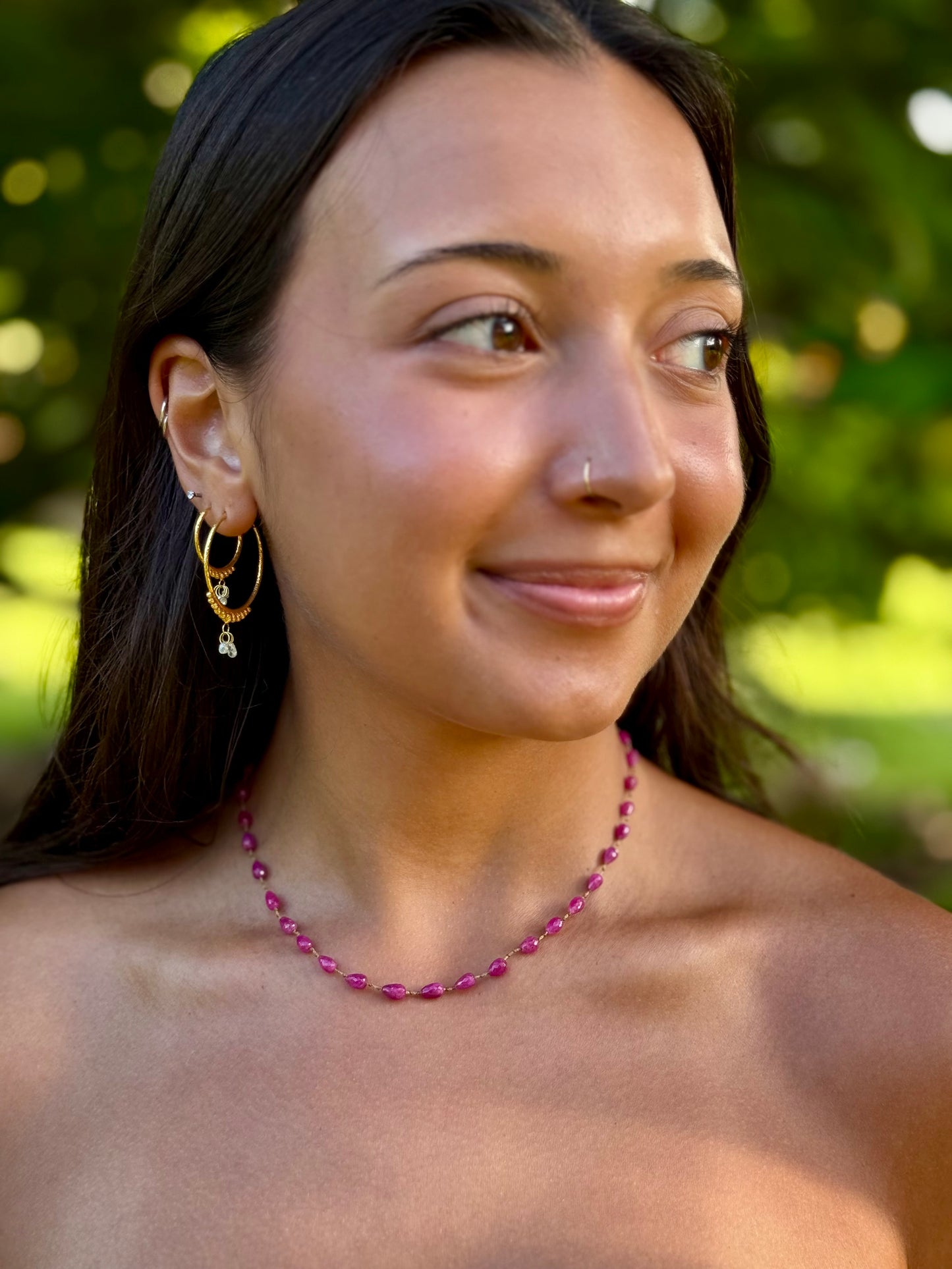Pink Sapphire Drops Choker