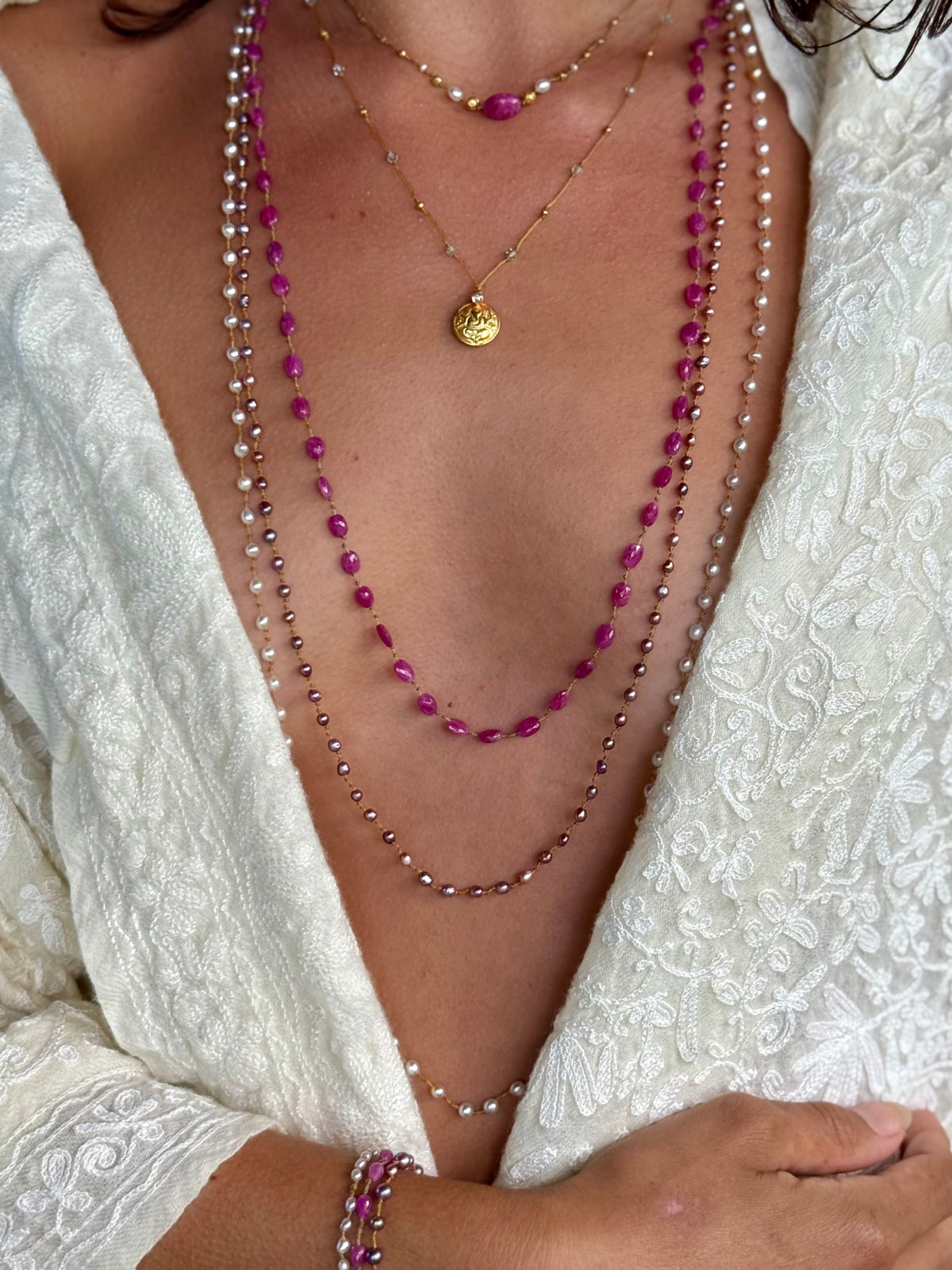 Pink Sapphire Lei