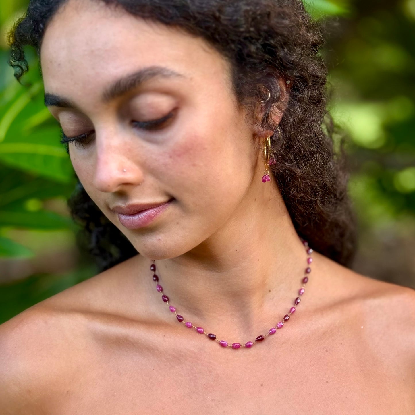 Ruby & Pink Sapphire Drop Choker