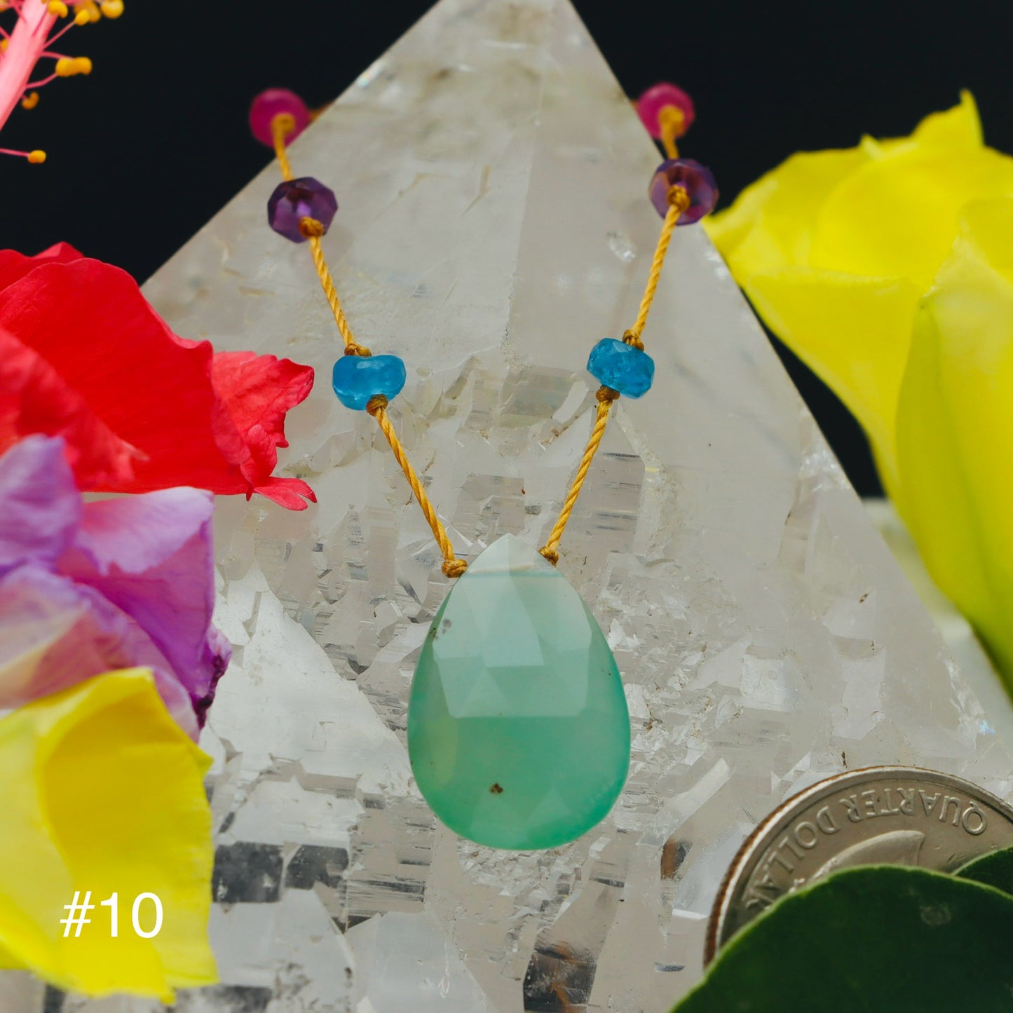 Aqua Chalcedony Rainbow Drop