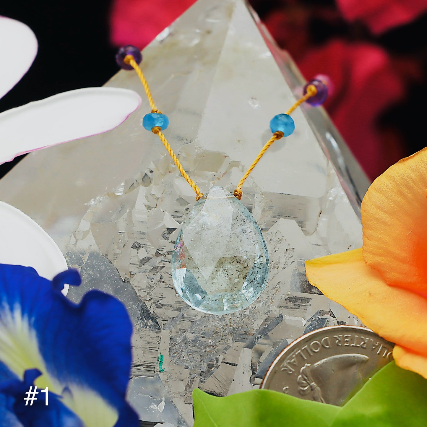 Moss Aquamarine Rainbow Drop