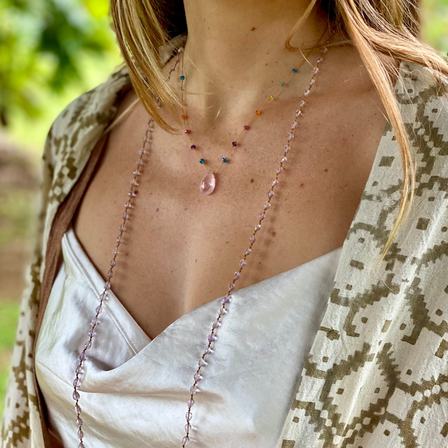 Lavender Amethyst Drop Lei