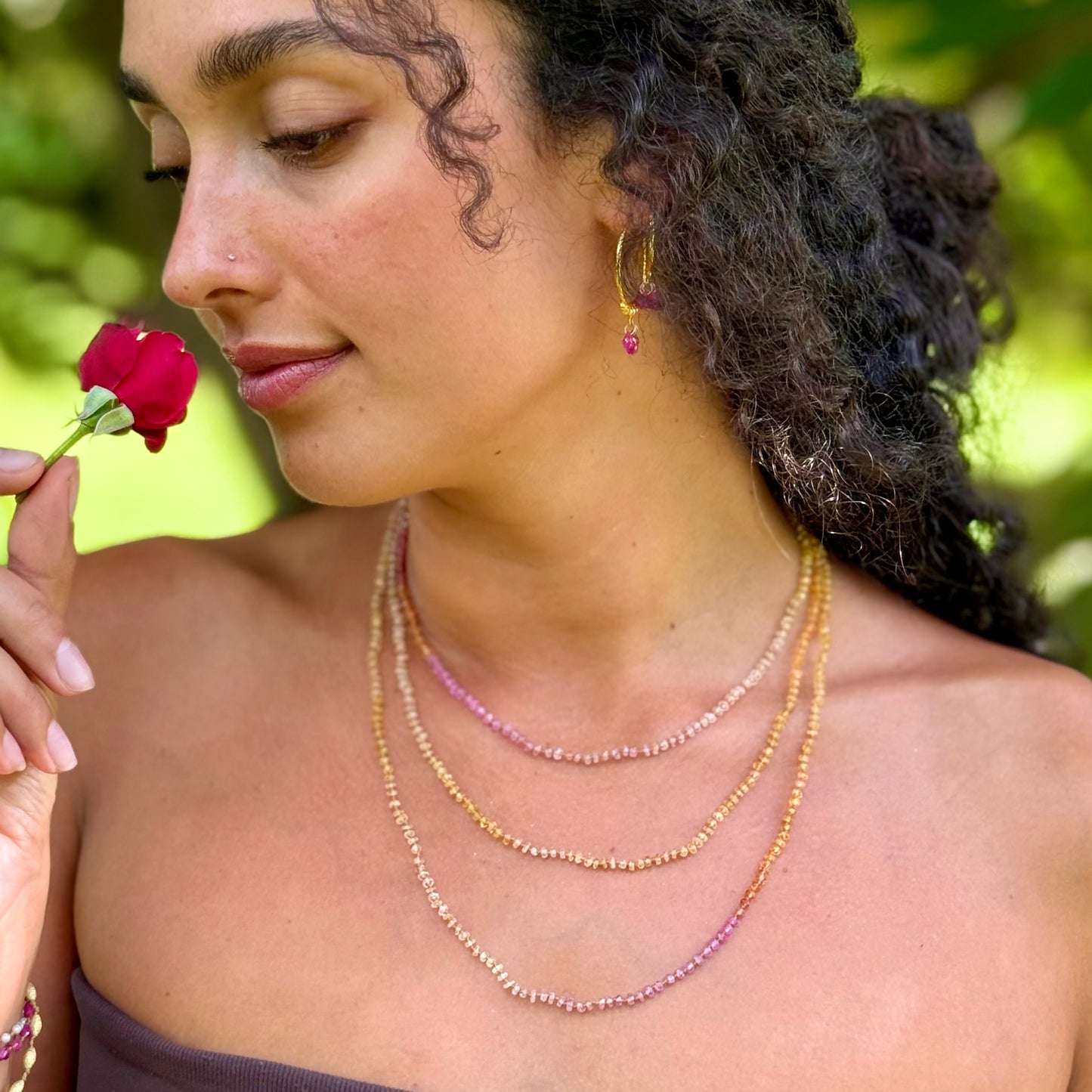 Sunset Sapphire Lei