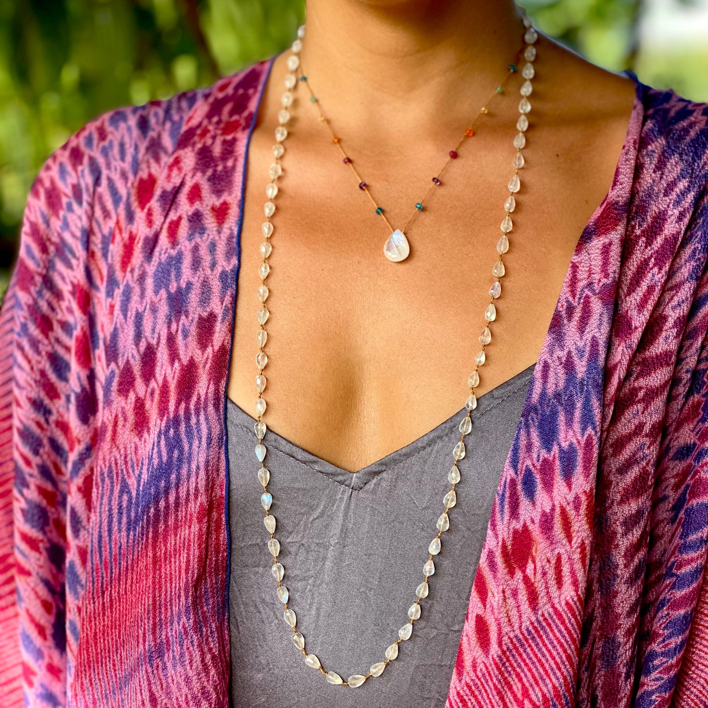 Moonstone Drop Lei