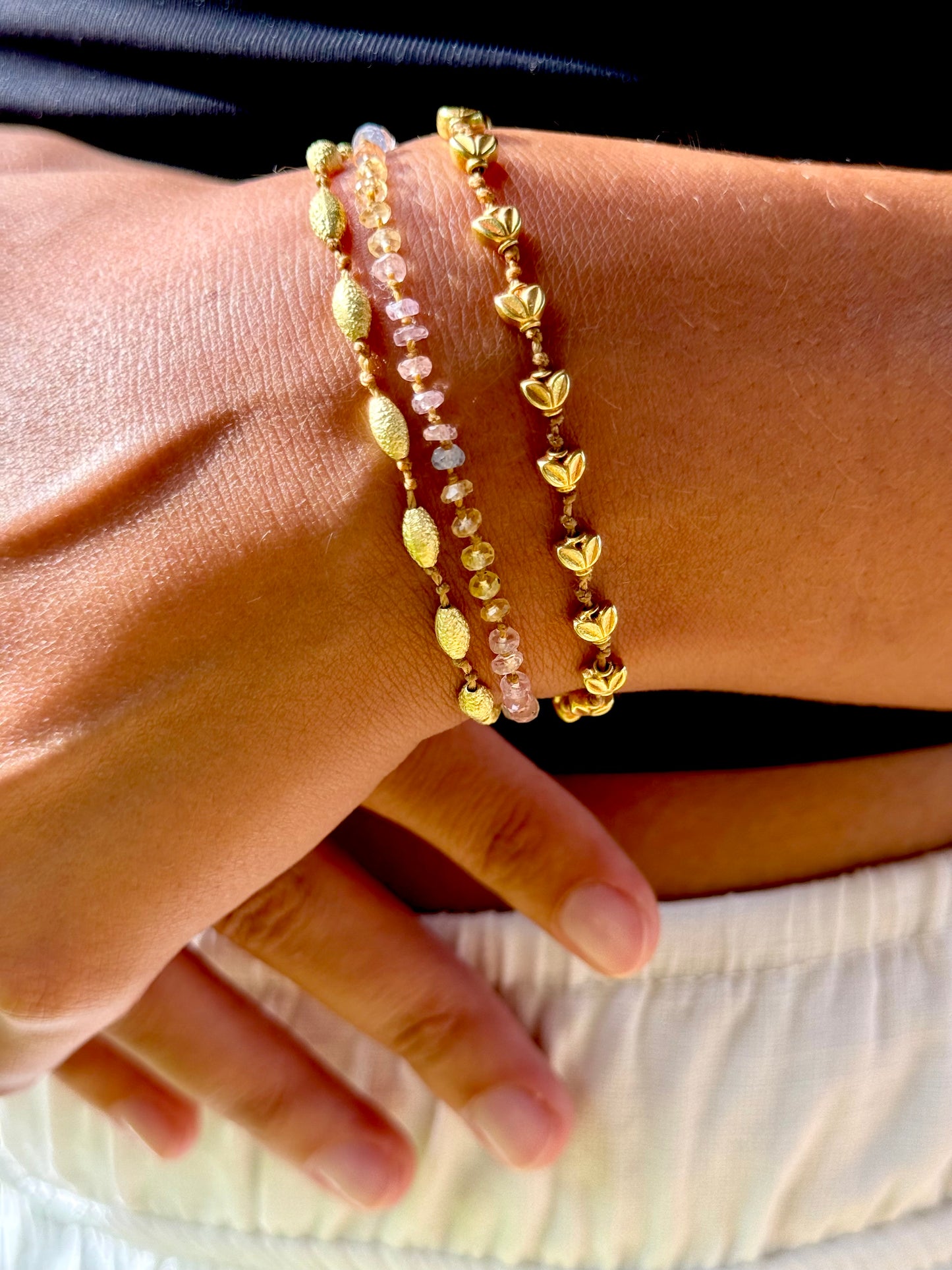 Textured Ovals Gold Bracelet
