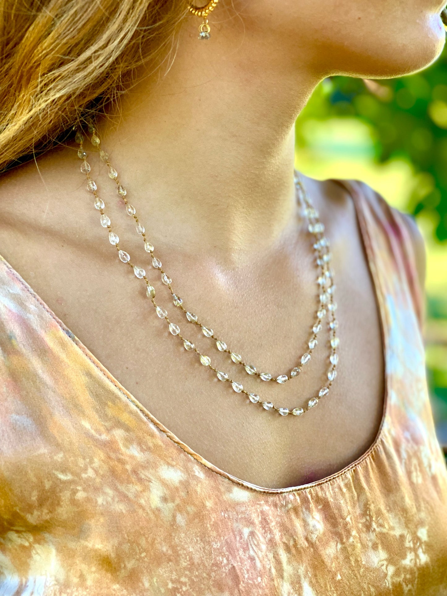 Rutilated Quartz Drop Lei