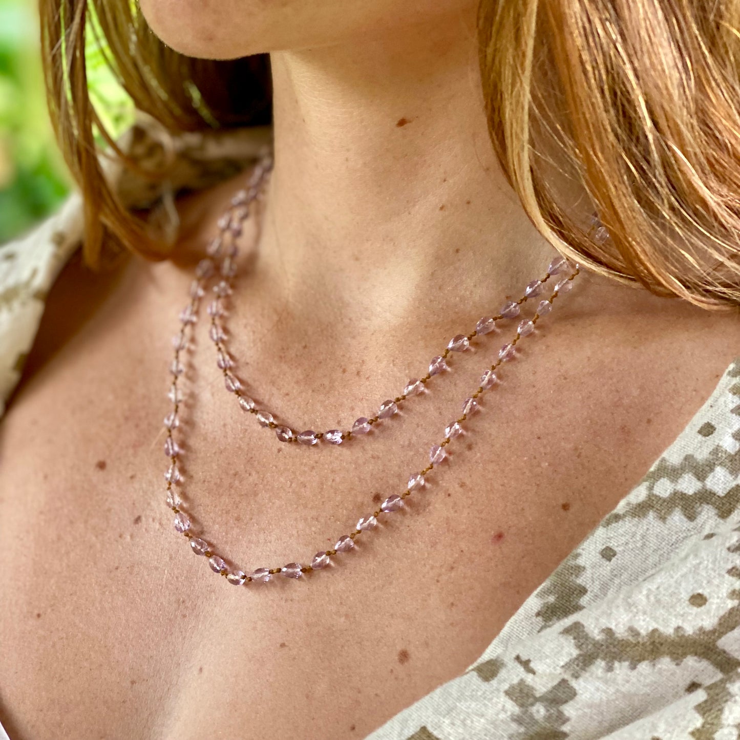 Lavender Amethyst Drop Lei