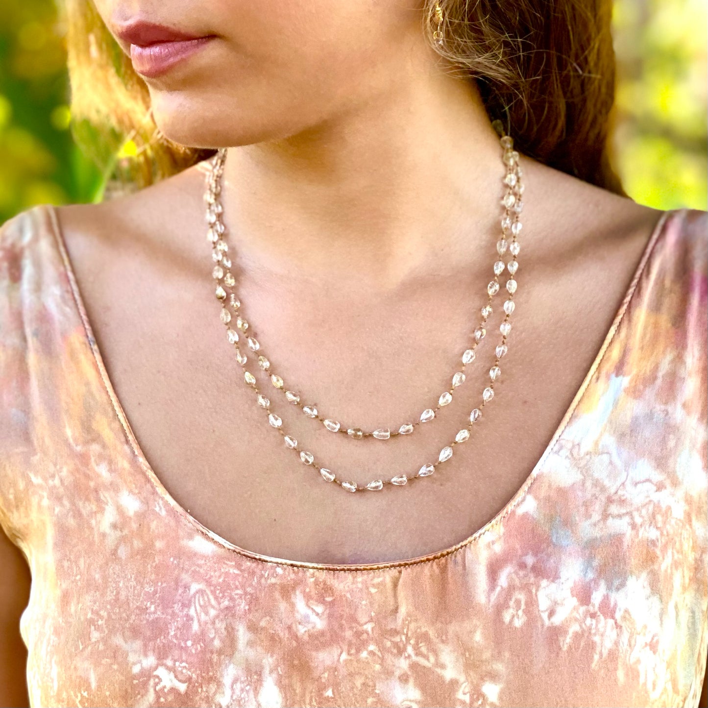 Rutilated Quartz Drop Lei