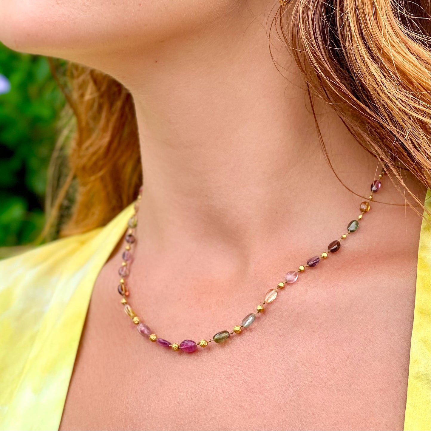 Smooth Tourmaline Ovals & Gold
