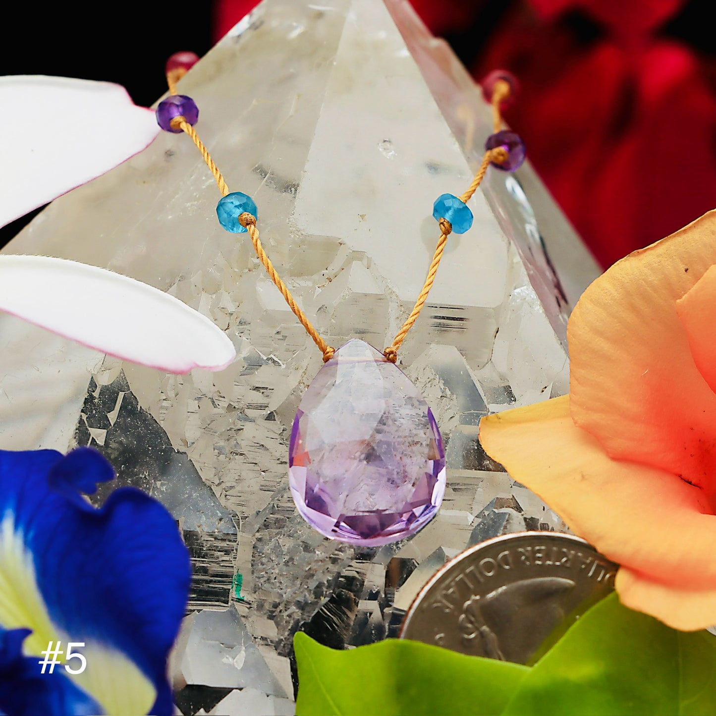 Lavender Amethyst Rainbow Drop
