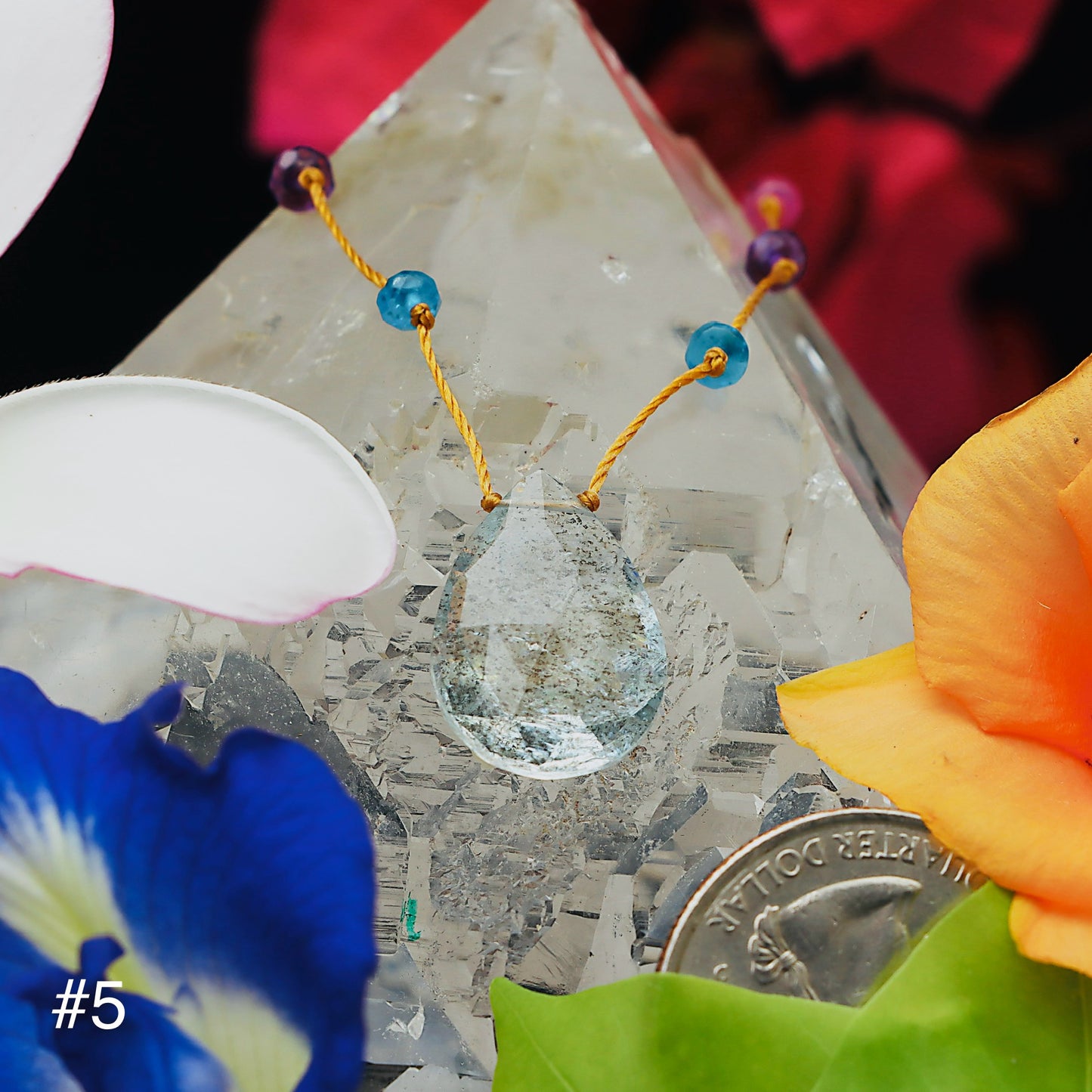 Moss Aquamarine Rainbow Drop