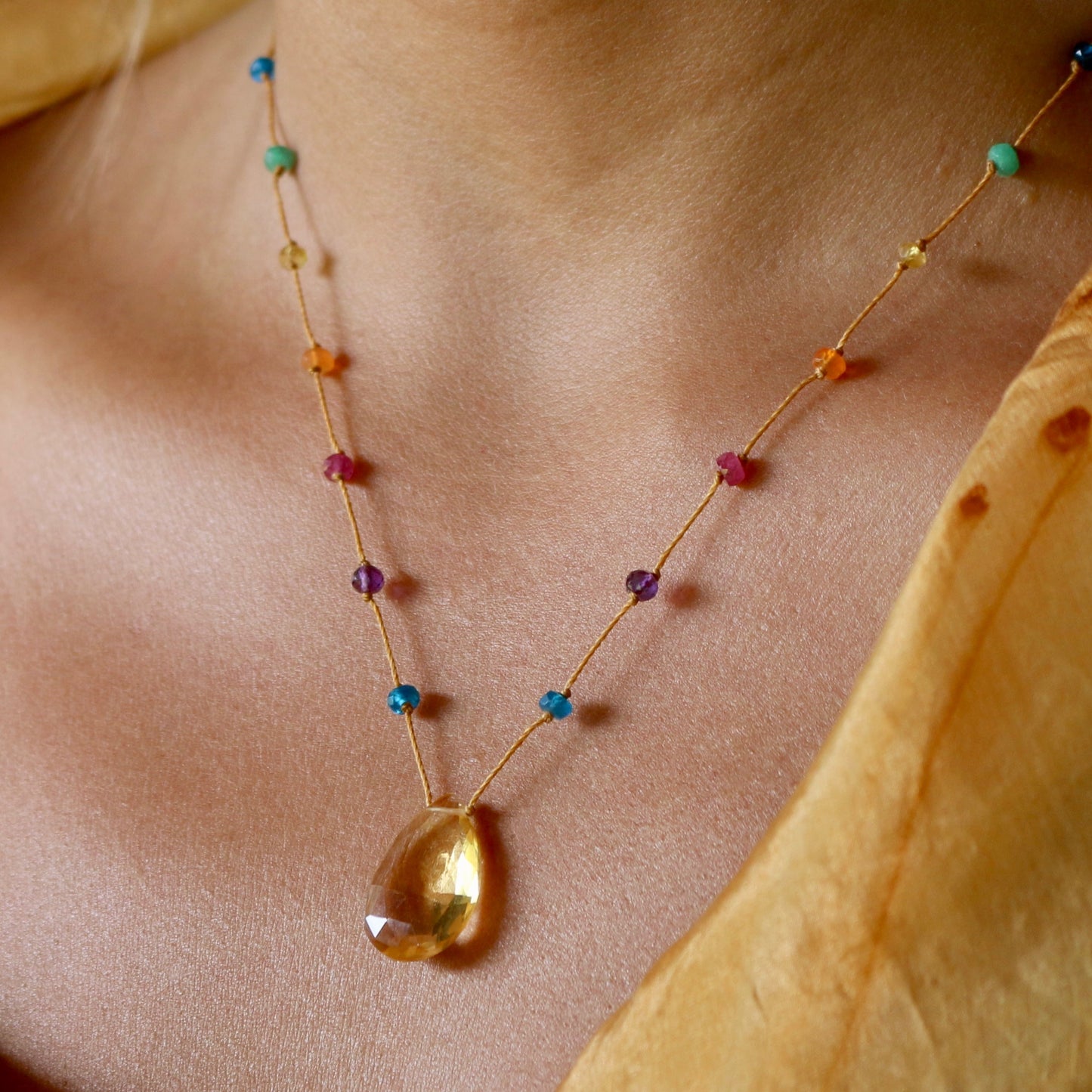 Citrine Rainbow Drop
