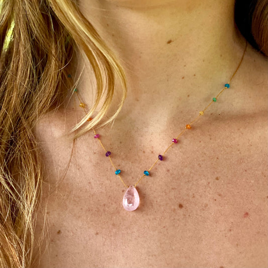 Morganite Rainbow Drop