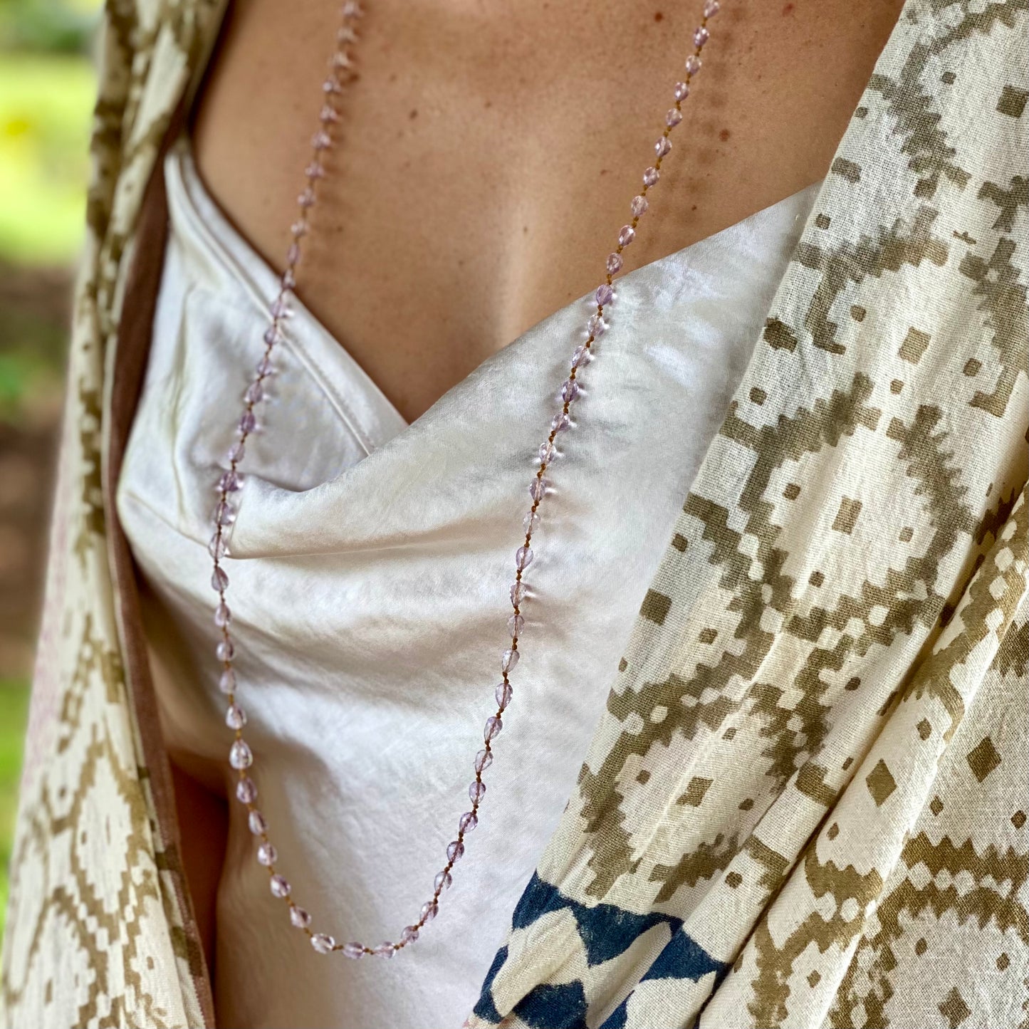 Lavender Amethyst Drop Lei