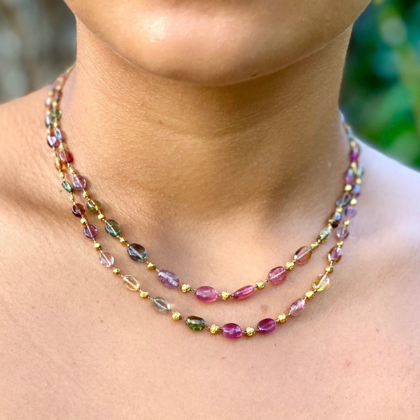 Smooth Tourmaline Ovals & Gold