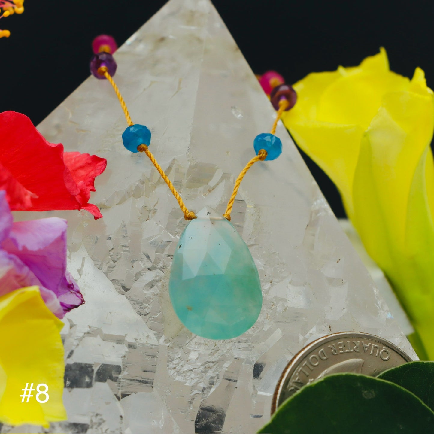 Aqua Chalcedony Rainbow Drop