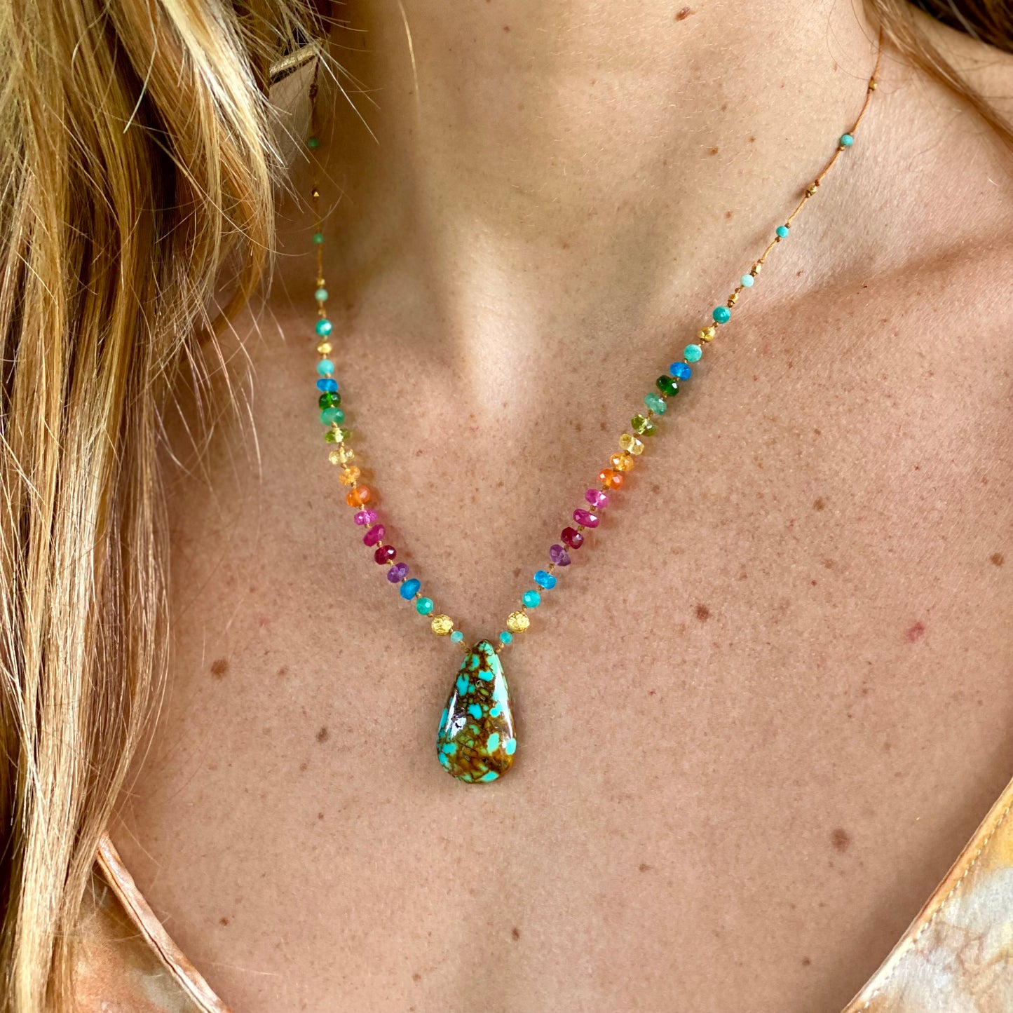 Turquoise with Gold & Amazonite Rainbow Mana