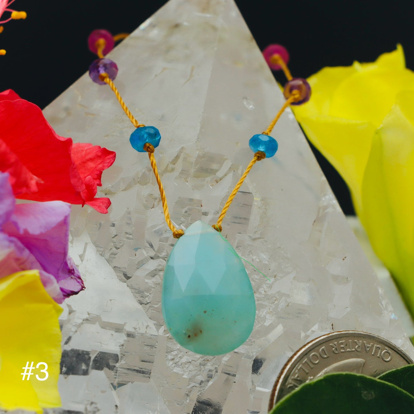 Aqua Chalcedony Rainbow Drop