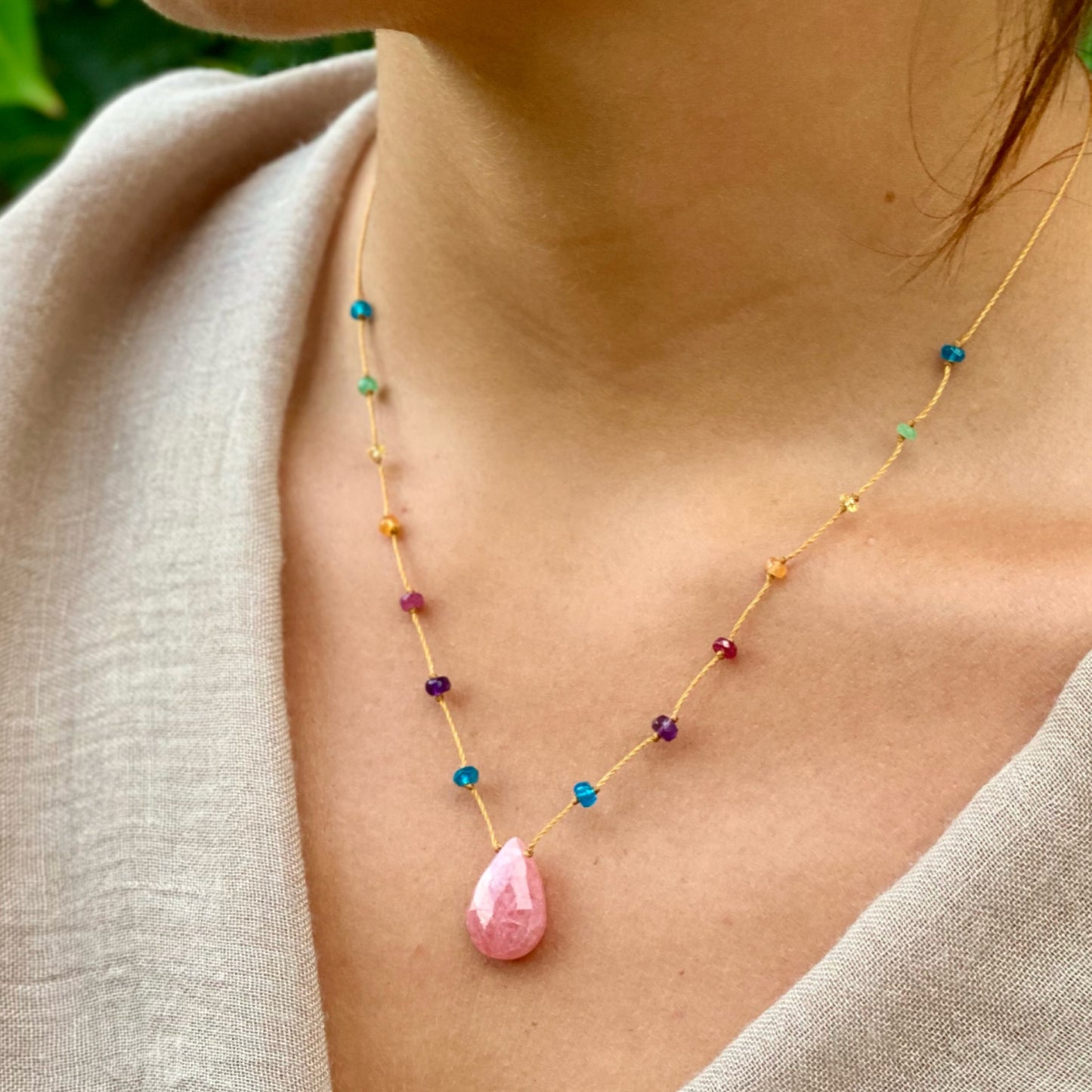 Rhodochrosite Rainbow Drop