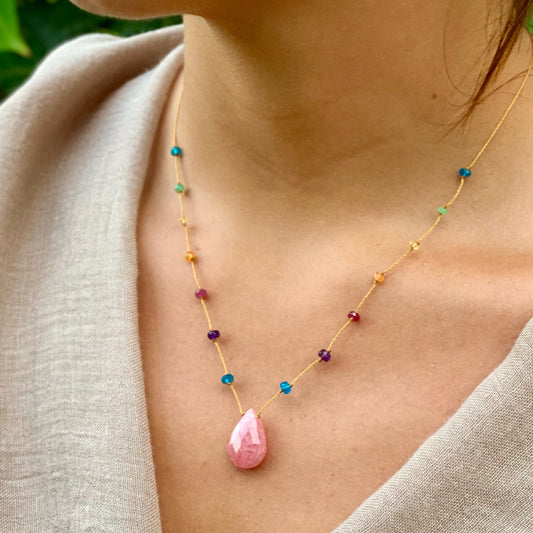 Rhodochrosite Rainbow Drop