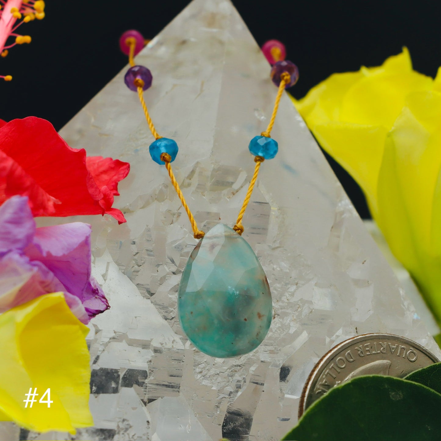Aqua Chalcedony Rainbow Drop