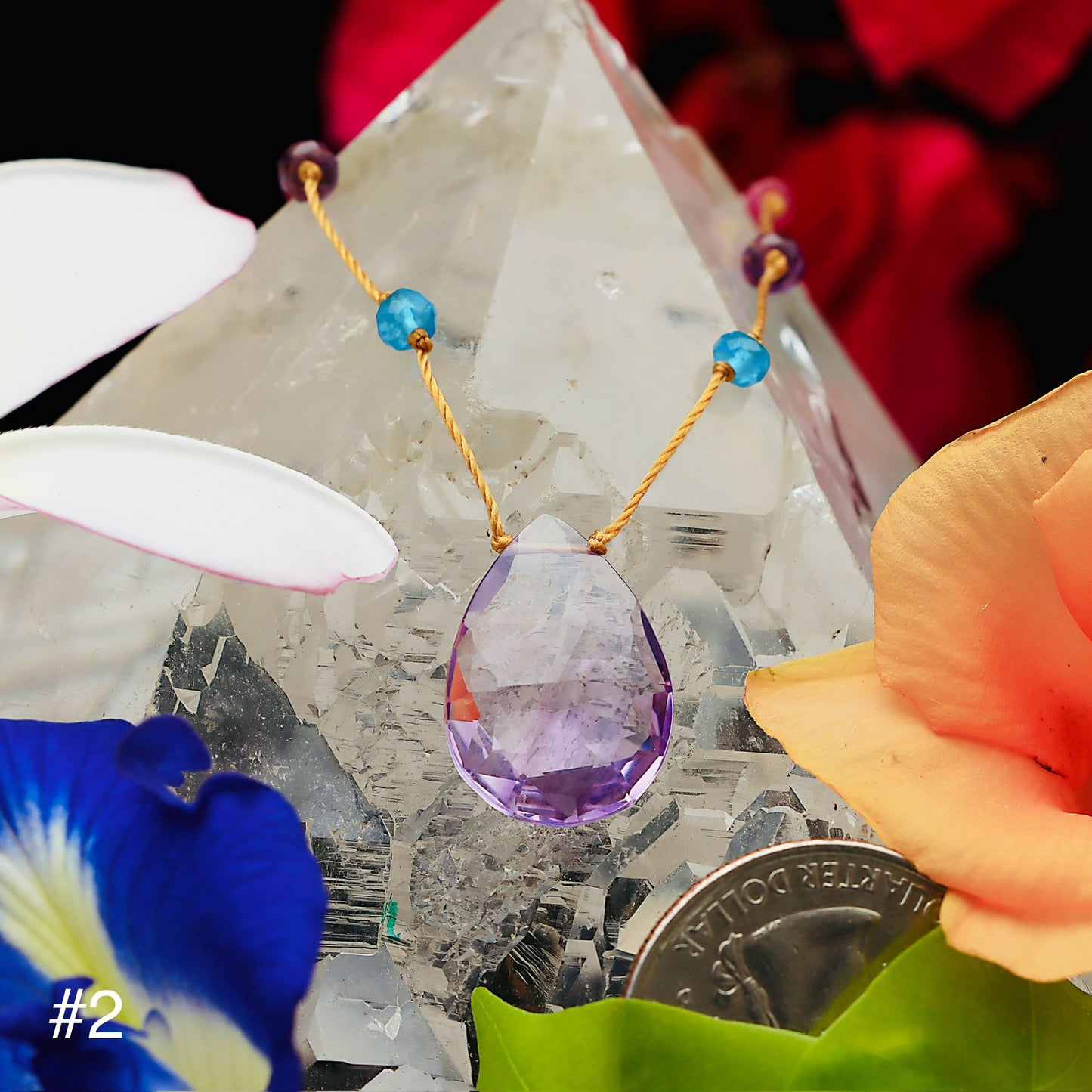 Lavender Amethyst Rainbow Drop