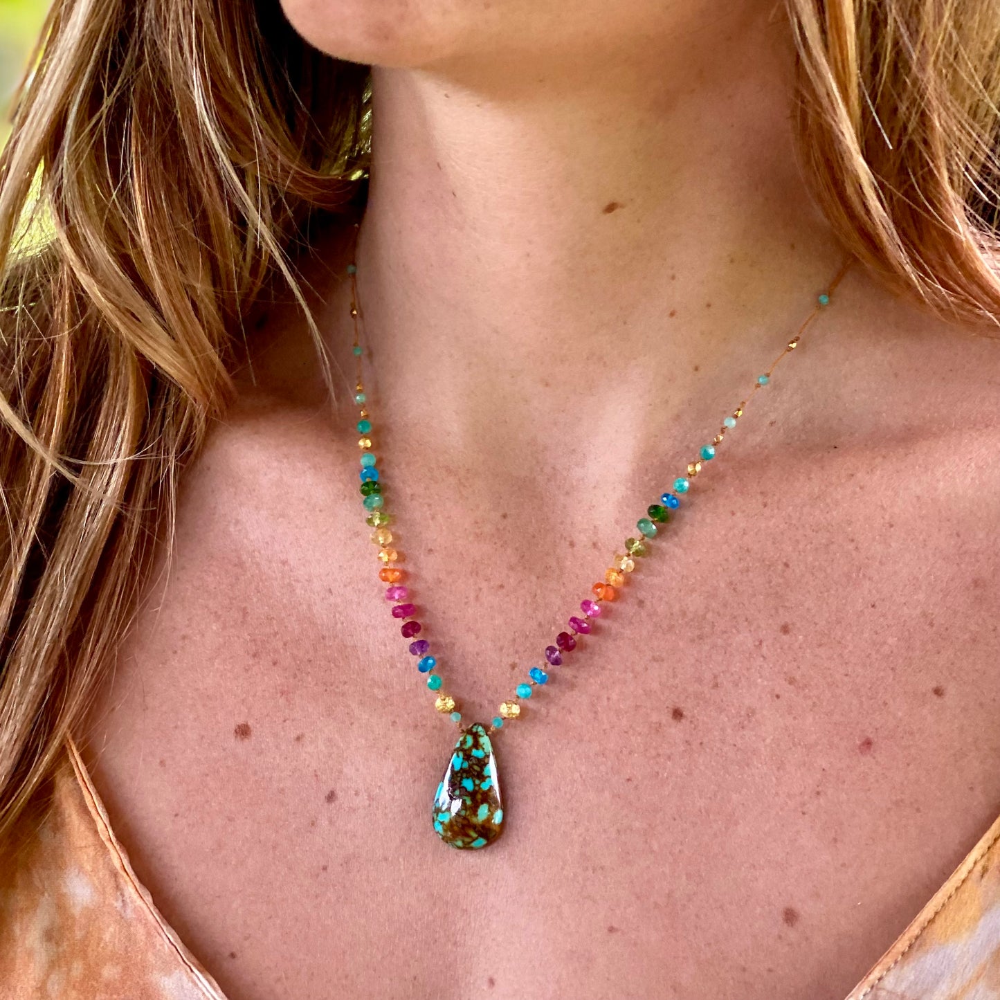 Turquoise with Gold & Amazonite Rainbow Mana