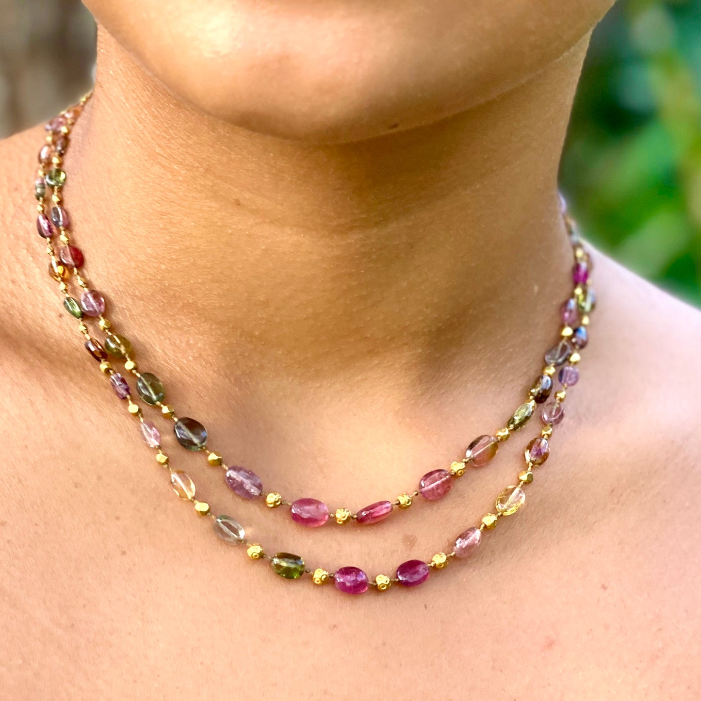 Smooth Tourmaline Ovals & Gold