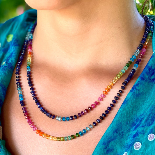Midnight Sapphire Rainbow Lei