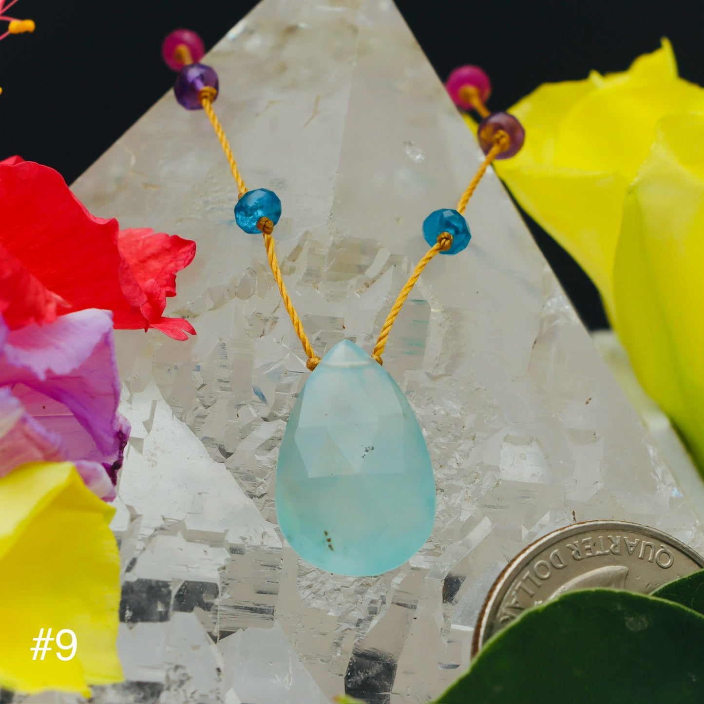 Aqua Chalcedony Rainbow Drop