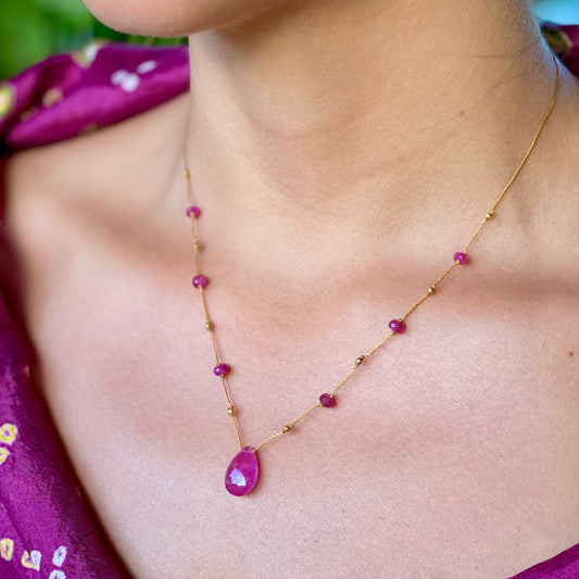 Pink Sapphire Alohi Drop