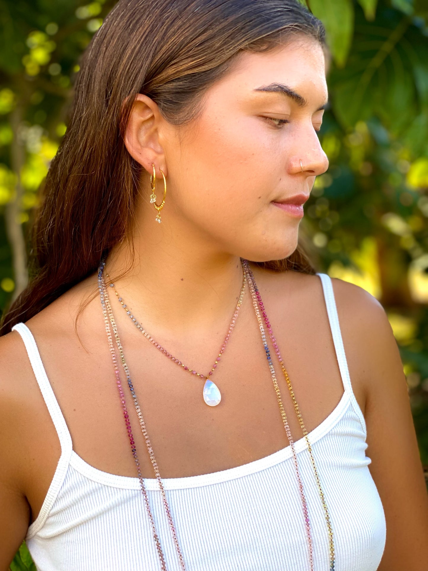 Moonstone and Gold with Pastel Sapphires