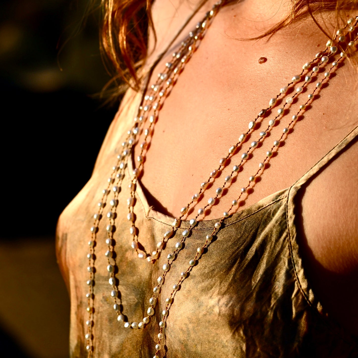 Freshwater Keshi Pearl Lei