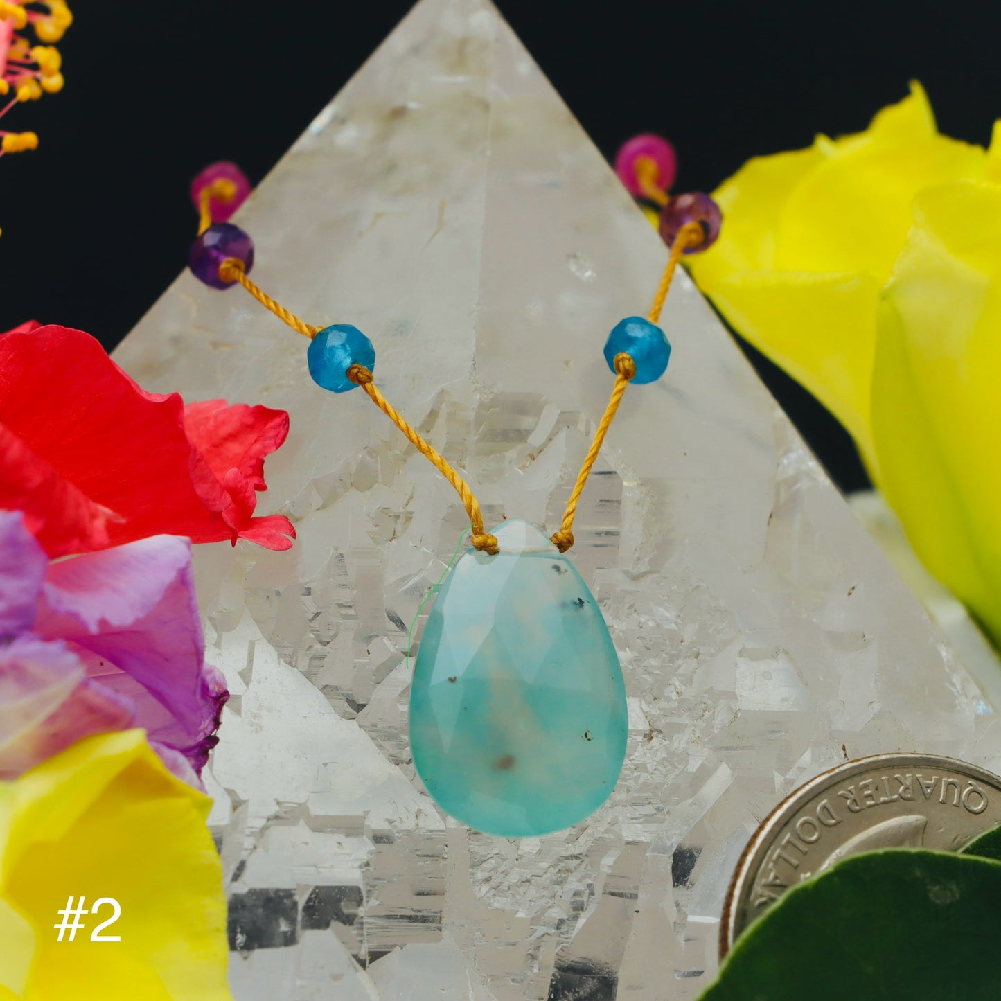 Aqua Chalcedony Rainbow Drop