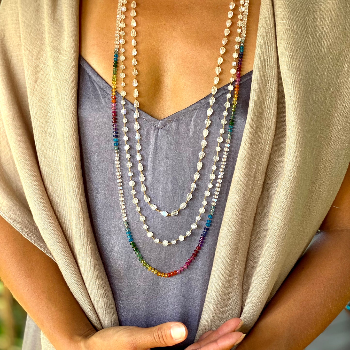 Moonstone Rainbow Lei