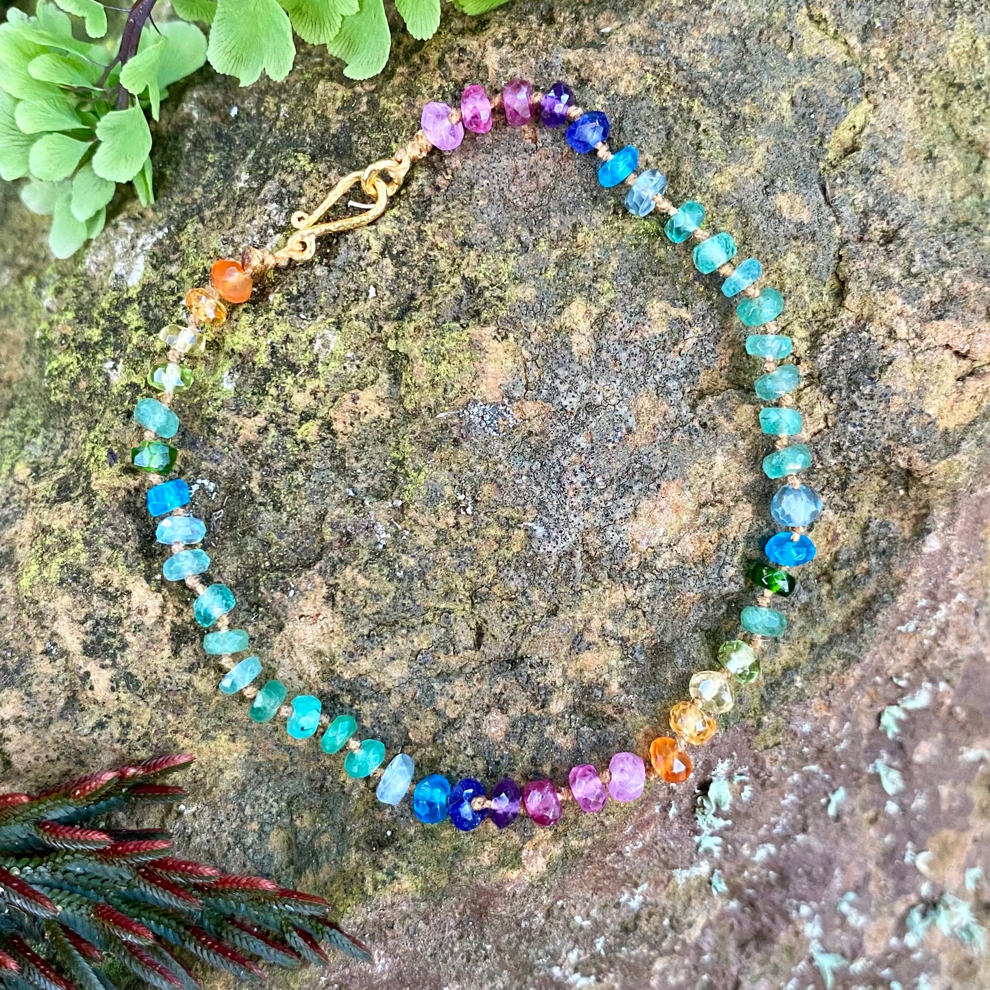 Zambian Emerald Rainbow Bracelet