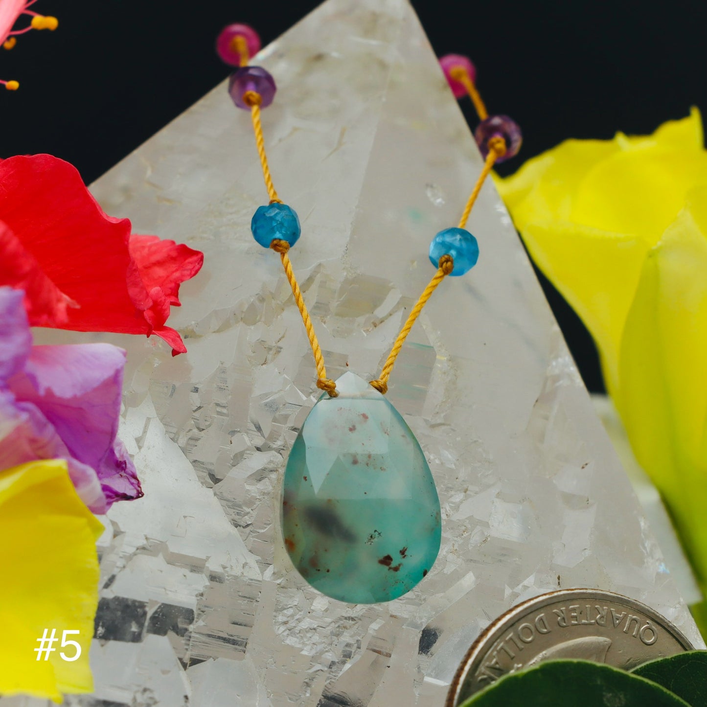 Aqua Chalcedony Rainbow Drop