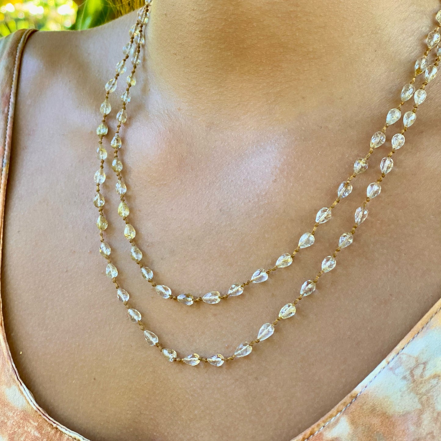 Rutilated Quartz Drop Lei