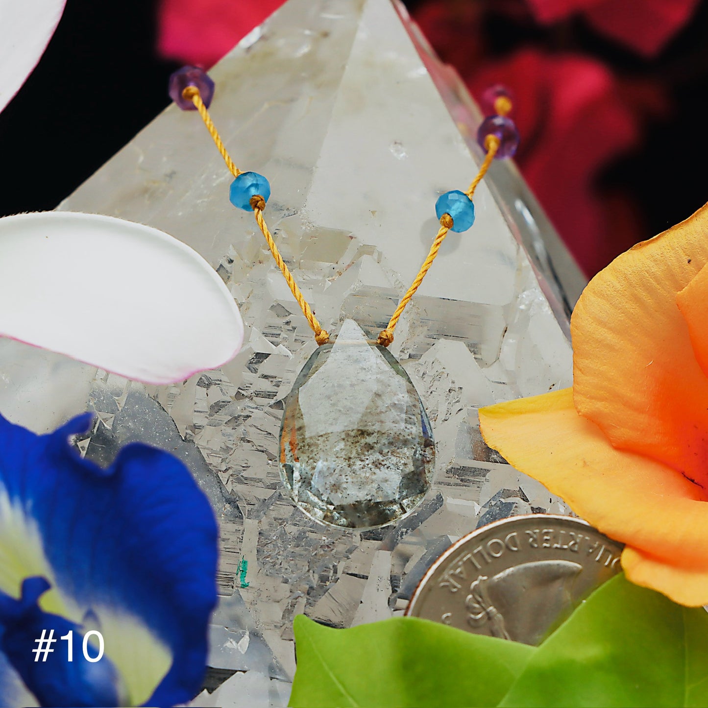 Moss Aquamarine Rainbow Drop
