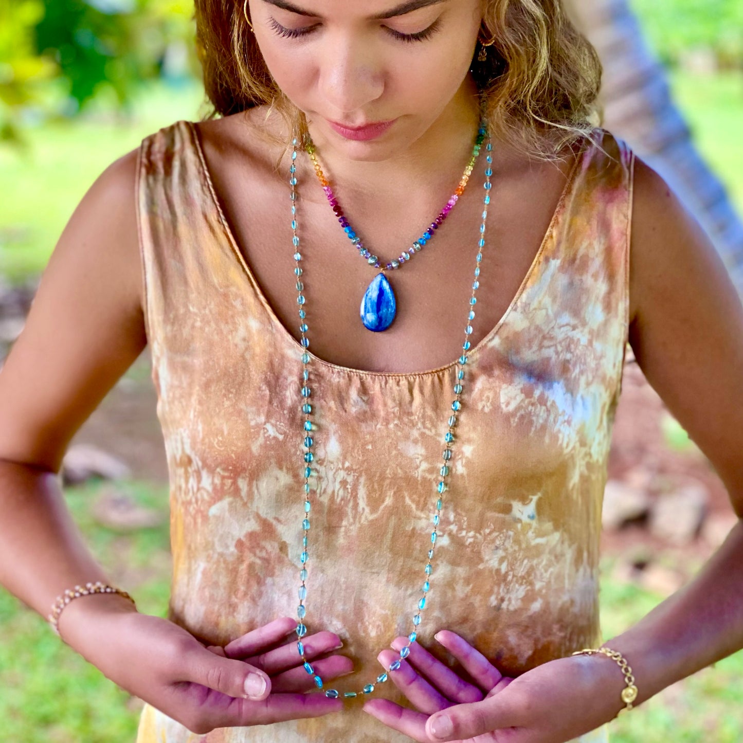 Blue Kyanite Ocean with Zircon & Tanzanite Rainbow Mana