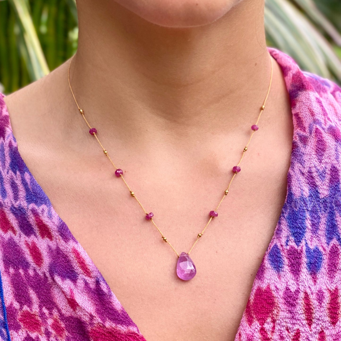 Pink Sapphire Alohi Drop