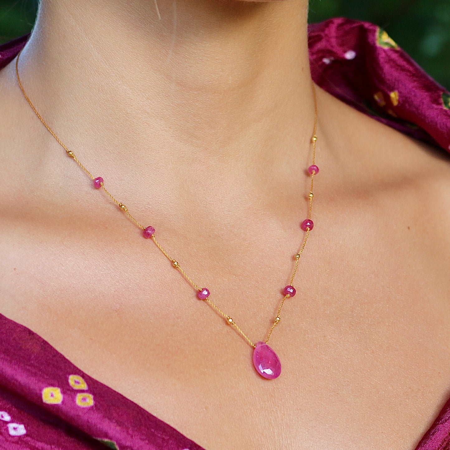 Pink Sapphire Alohi Drop