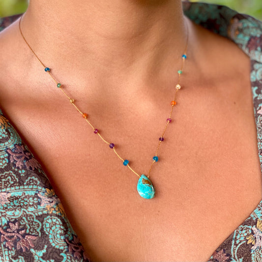 Turquoise Rainbow Drop